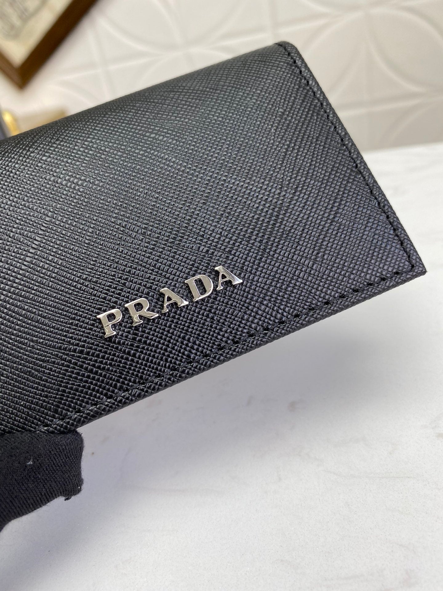 European and American New Fashion Trendy Men's Saffiano Short Luxury Leather Card Clip Wallet