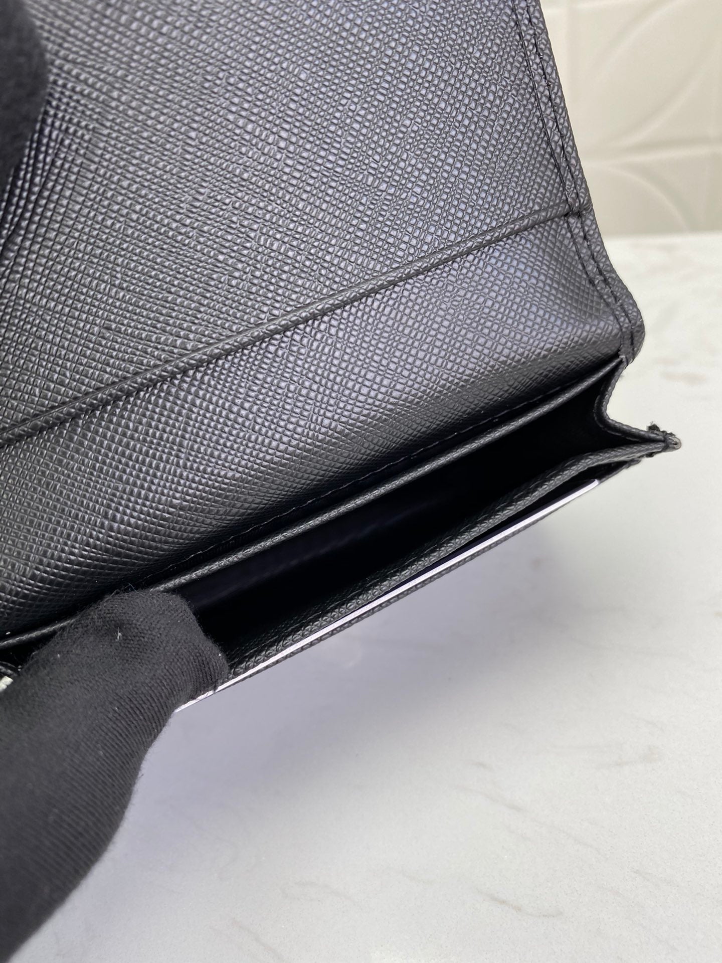 European and American New Fashion Trendy Men's Saffiano Short Luxury Leather Card Clip Wallet