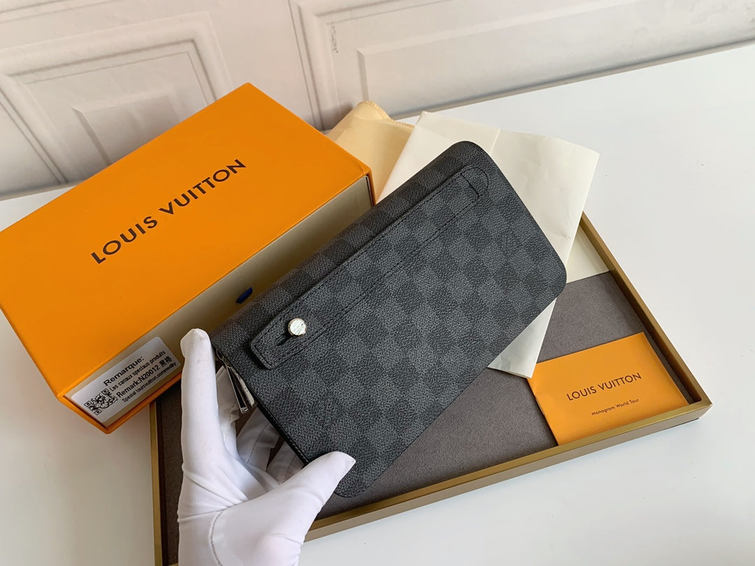 NEW Large Capacity Men's Presbyopia Long Style Double layer Zipper Handheld Foreskin Clip Phone Bag Wallet