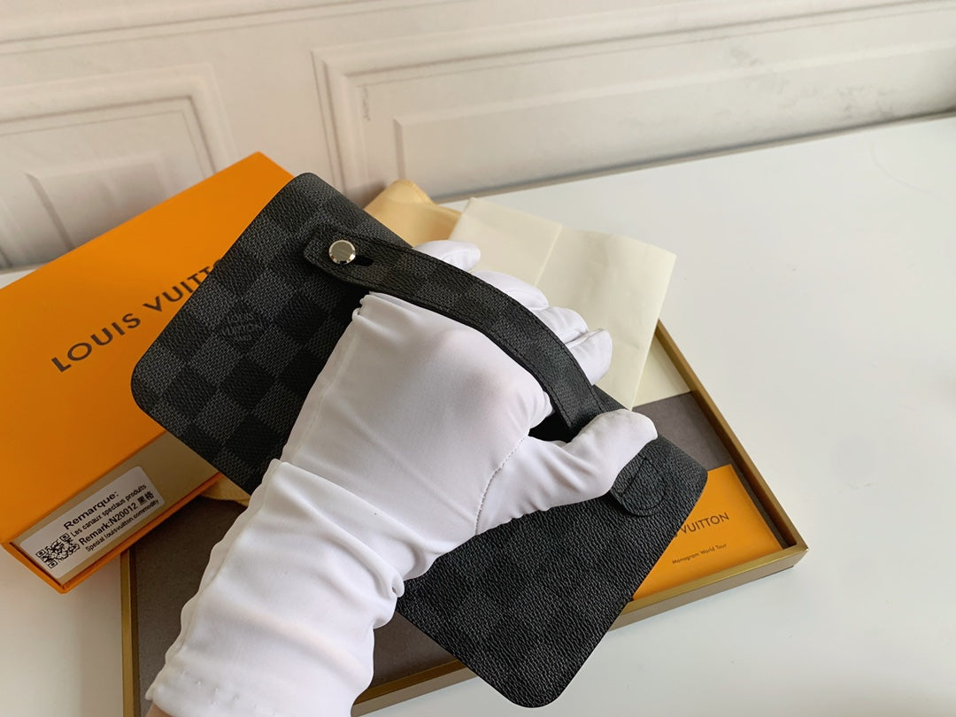 NEW Large Capacity Men's Presbyopia Long Style Double layer Zipper Handheld Foreskin Clip Phone Bag Wallet