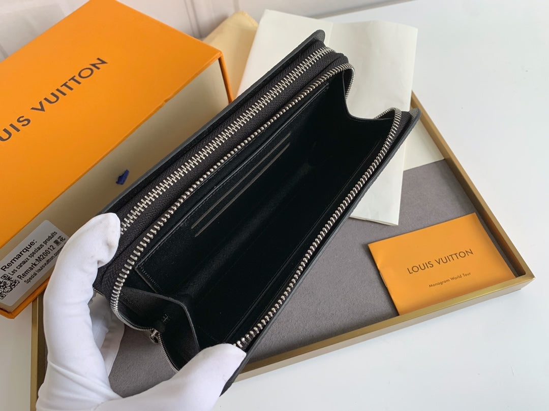 NEW Large Capacity Men's Presbyopia Long Style Double layer Zipper Handheld Foreskin Clip Phone Bag Wallet