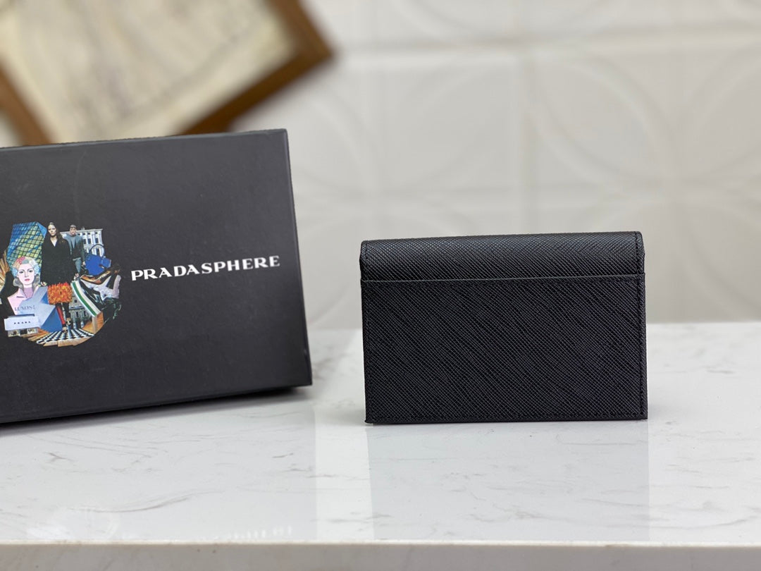 European and American New Fashion Trendy Men's Saffiano Short Luxury Leather Card Clip Wallet