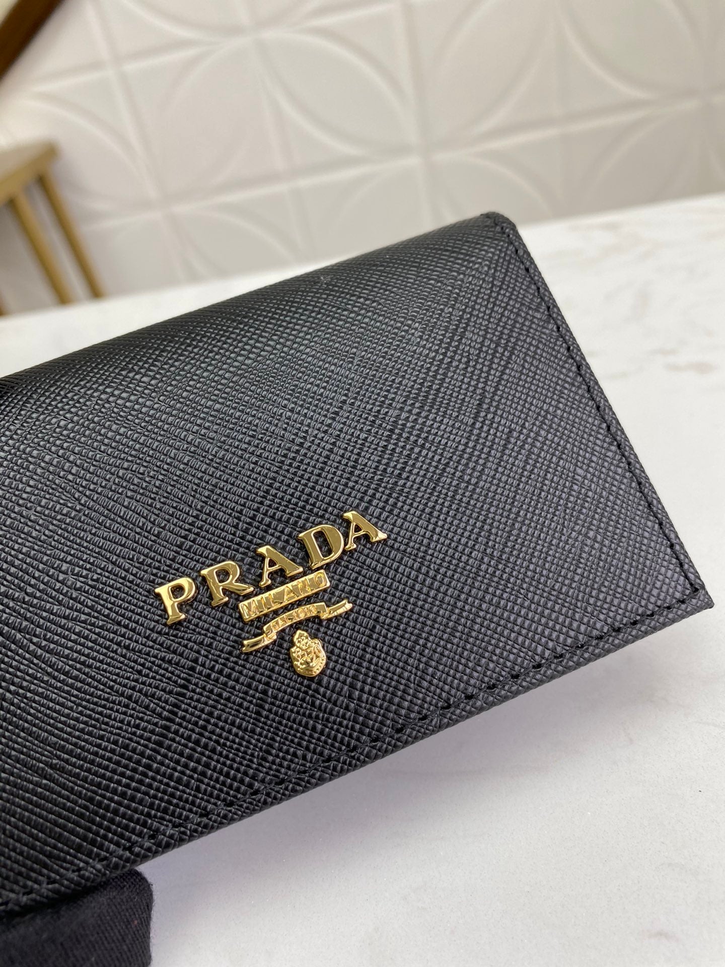 European and American New Fashion Trendy Men's Saffiano Short Luxury Leather Card Clip Wallet