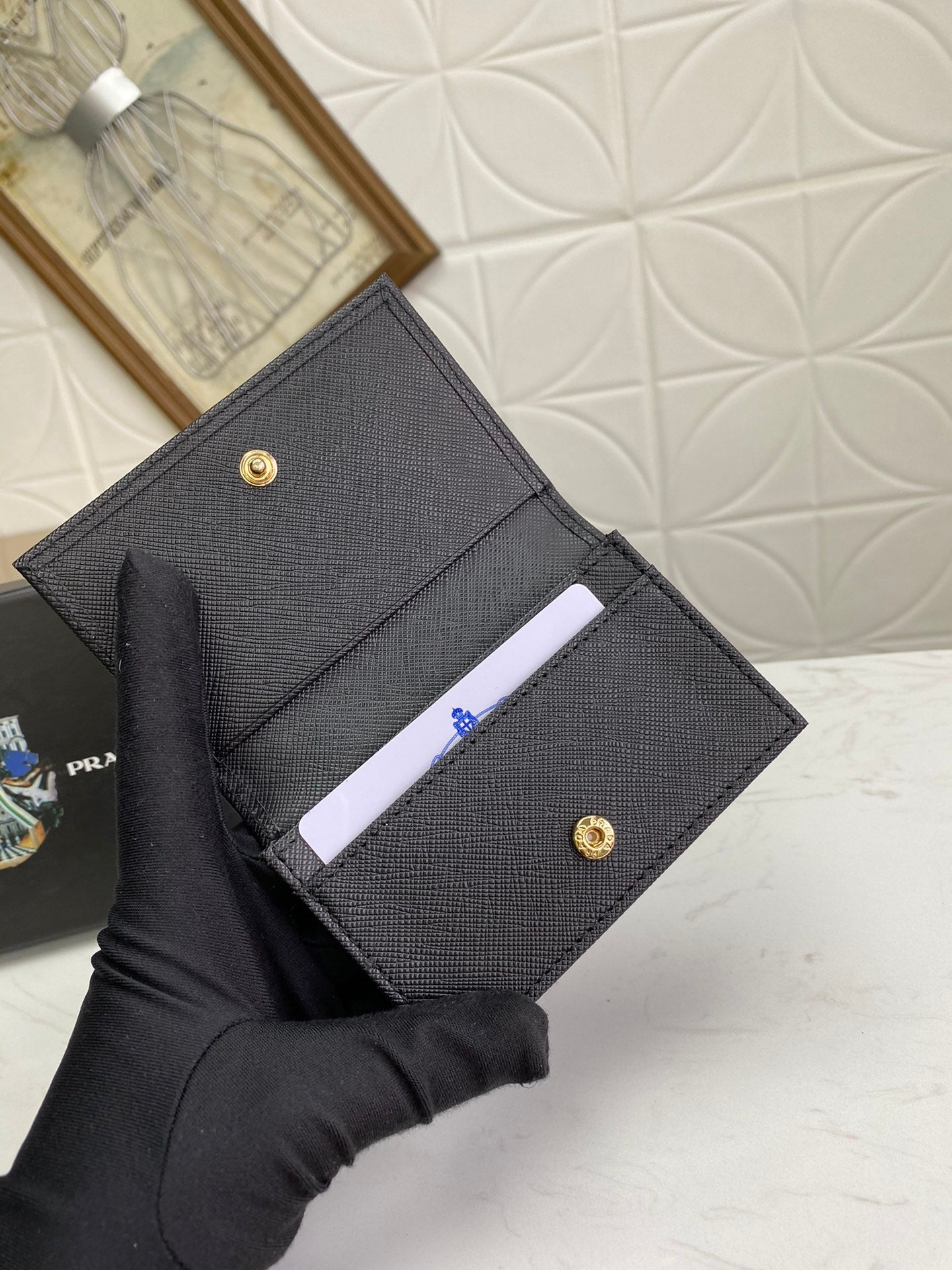 European and American New Fashion Trendy Men's Saffiano Short Luxury Leather Card Clip Wallet