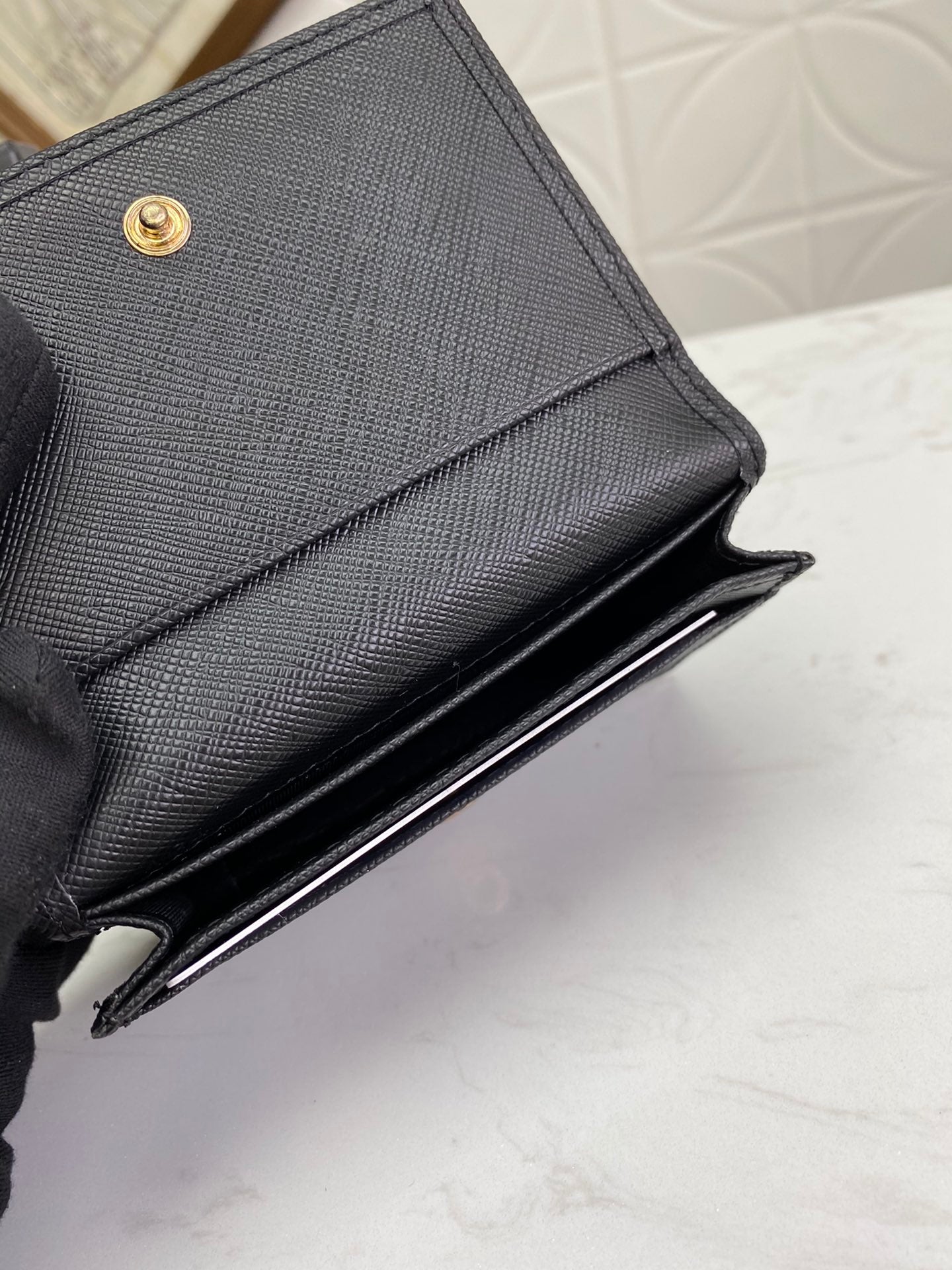 European and American New Fashion Trendy Men's Saffiano Short Luxury Leather Card Clip Wallet