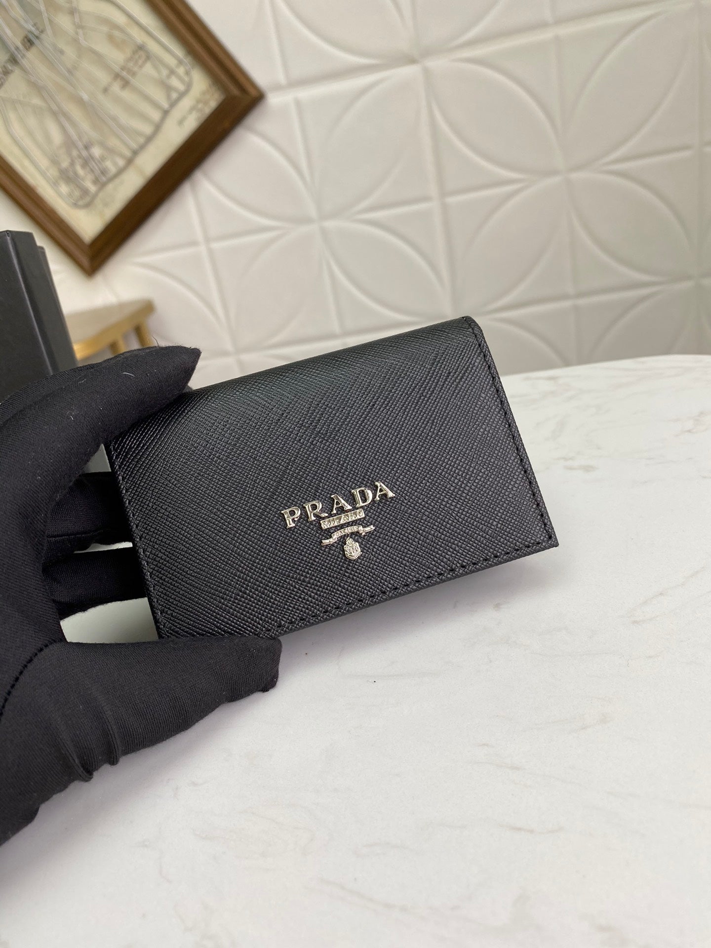 European and American New Fashion Trendy Men's Saffiano Short Luxury Leather Card Clip Wallet