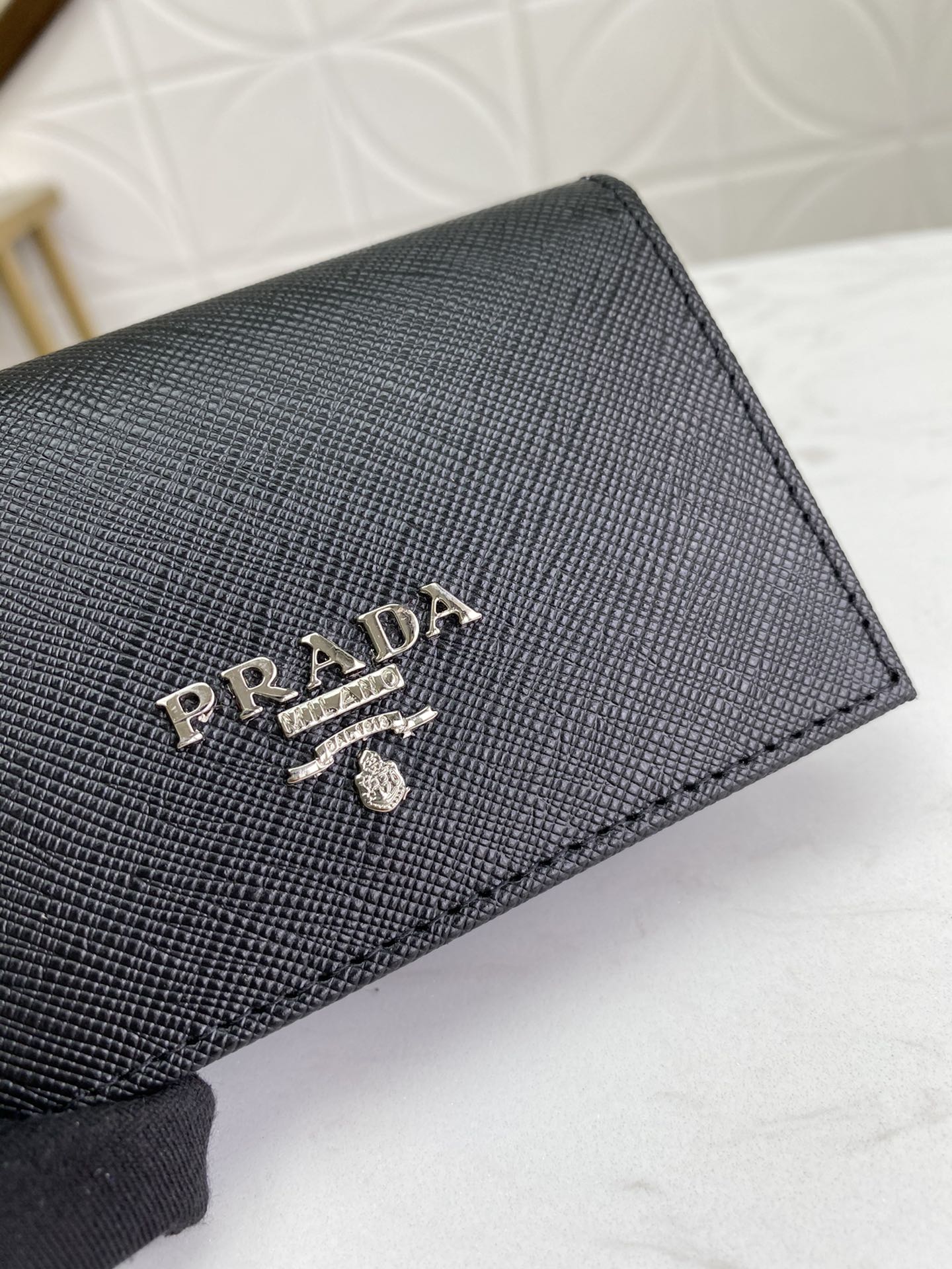 European and American New Fashion Trendy Men's Saffiano Short Luxury Leather Card Clip Wallet