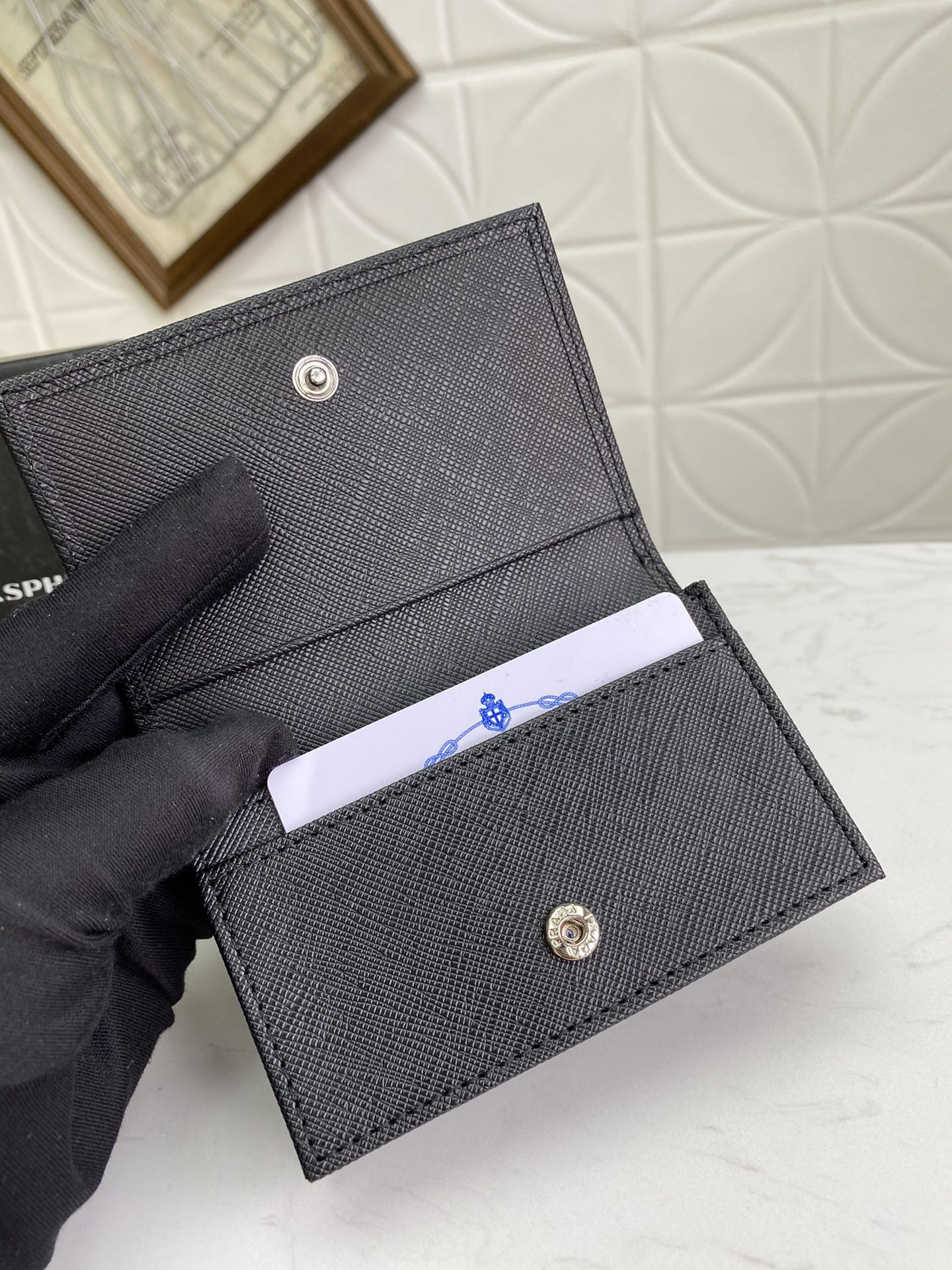 European and American New Fashion Trendy Men's Saffiano Short Luxury Leather Card Clip Wallet