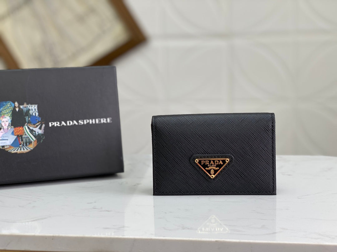 European and American New Fashion Trendy Men's Saffiano Short Luxury Leather Card Clip Wallet