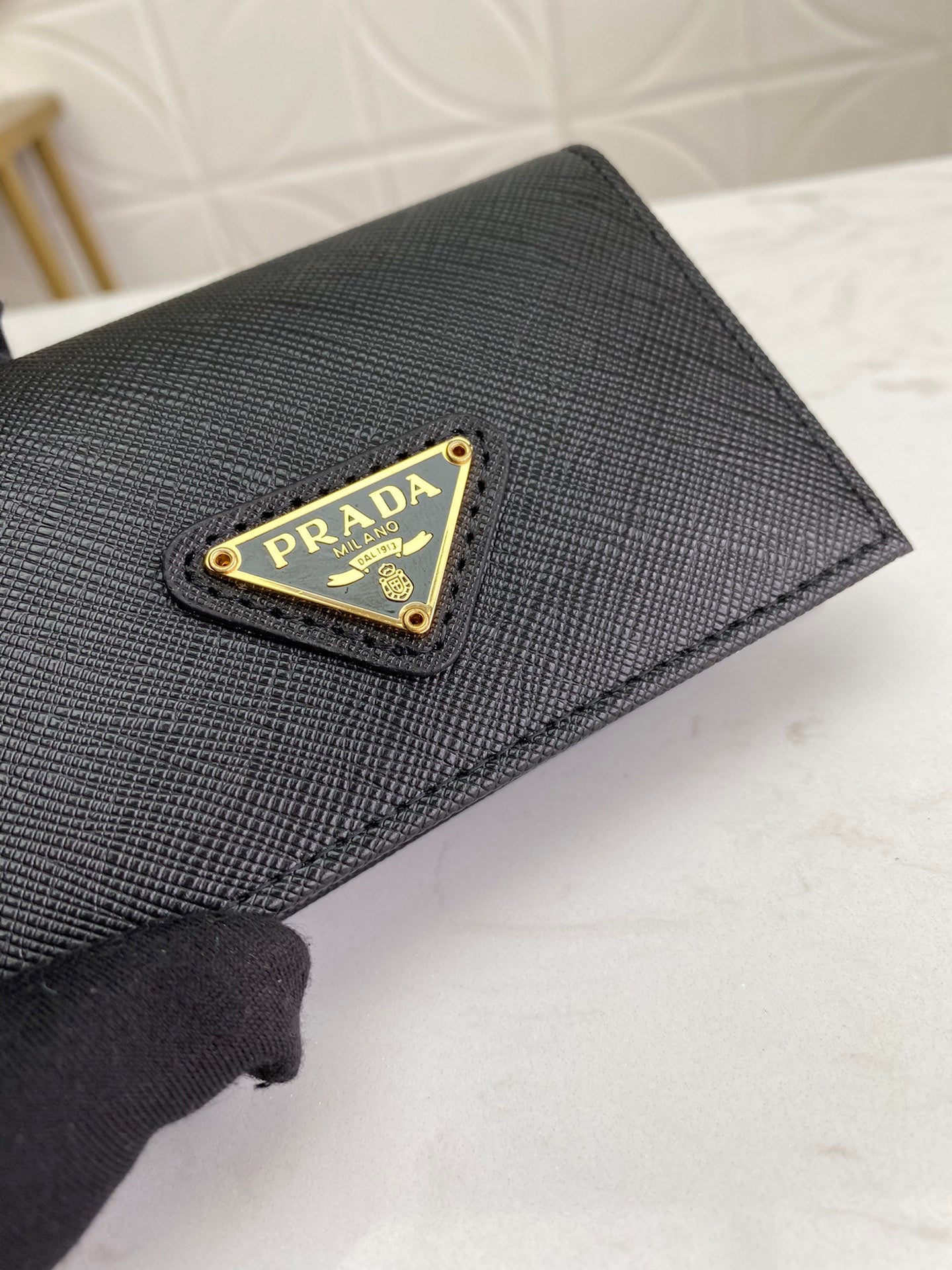 European and American New Fashion Trendy Men's Saffiano Short Luxury Leather Card Clip Wallet