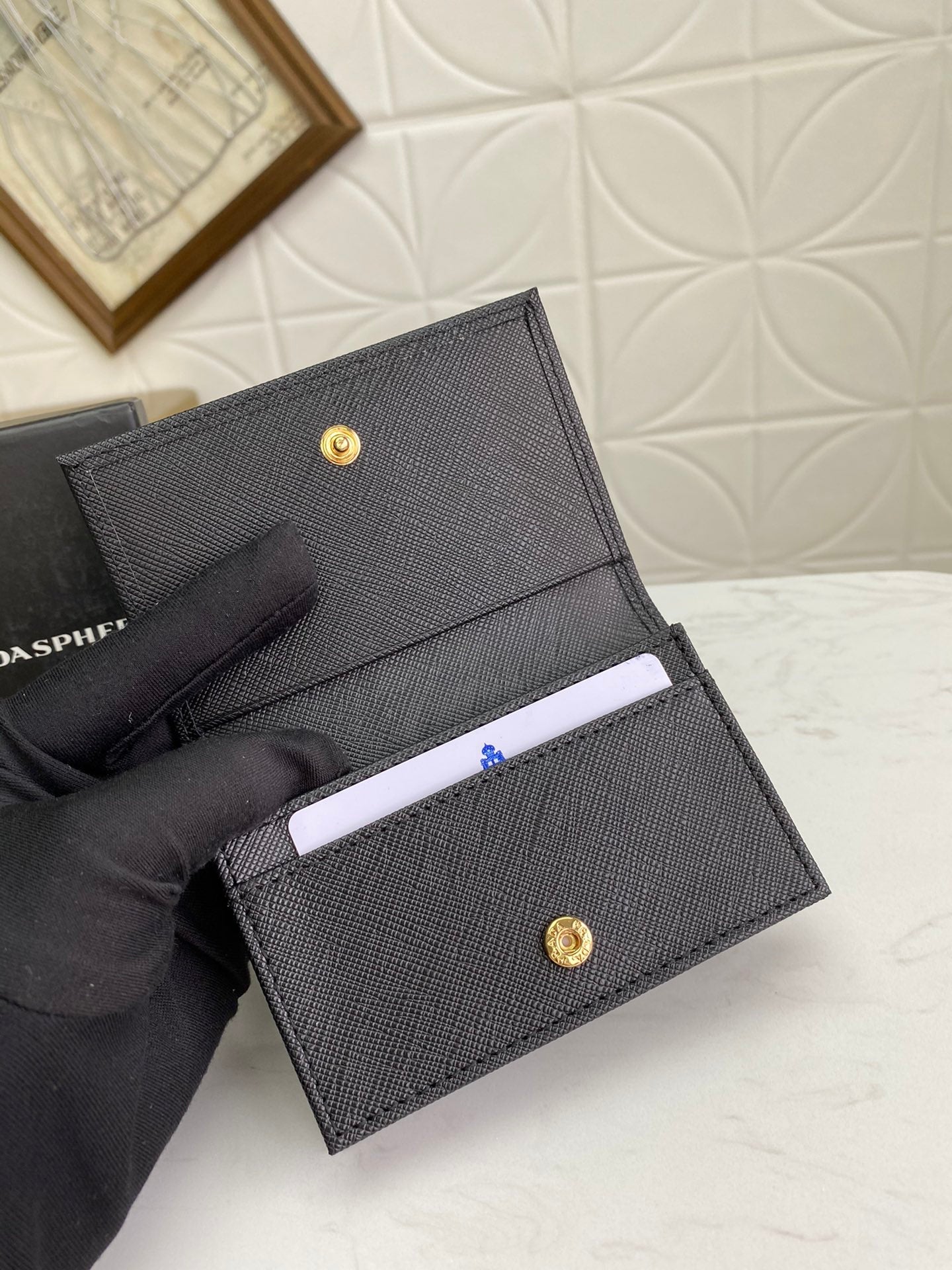 European and American New Fashion Trendy Men's Saffiano Short Luxury Leather Card Clip Wallet