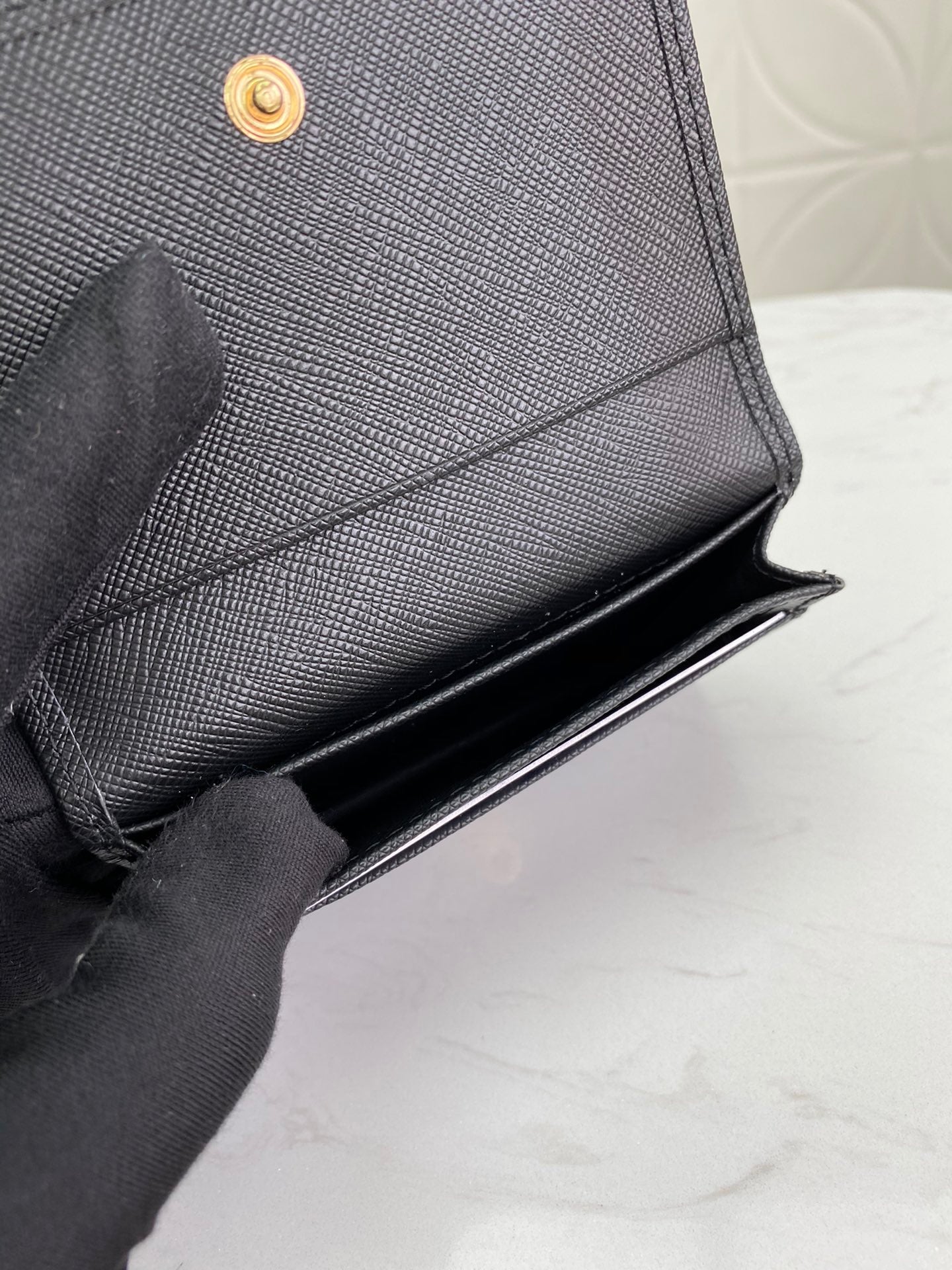 European and American New Fashion Trendy Men's Saffiano Short Luxury Leather Card Clip Wallet