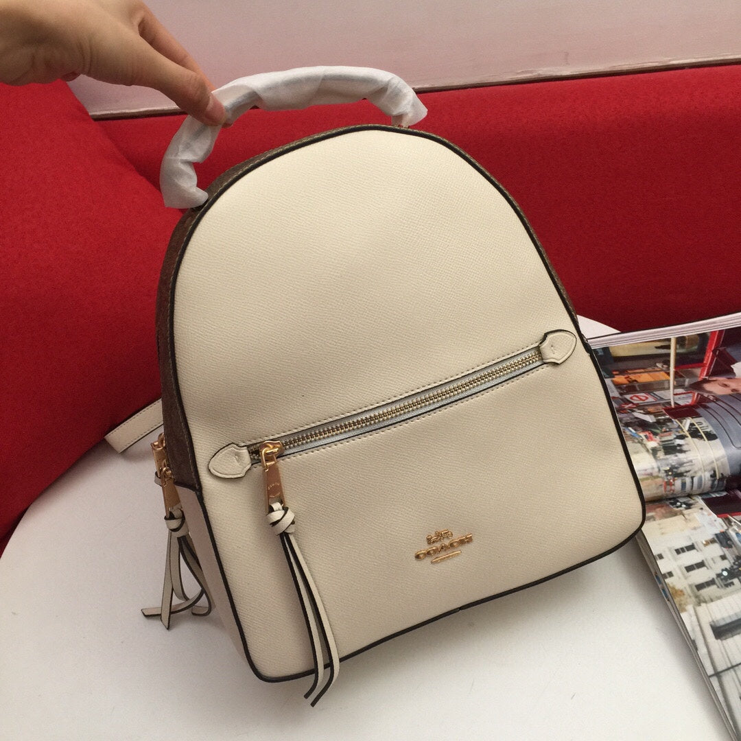 European and American trendy new vintage color blocked backpack for women, large capacity genuine leather high-end Charlie travel bag