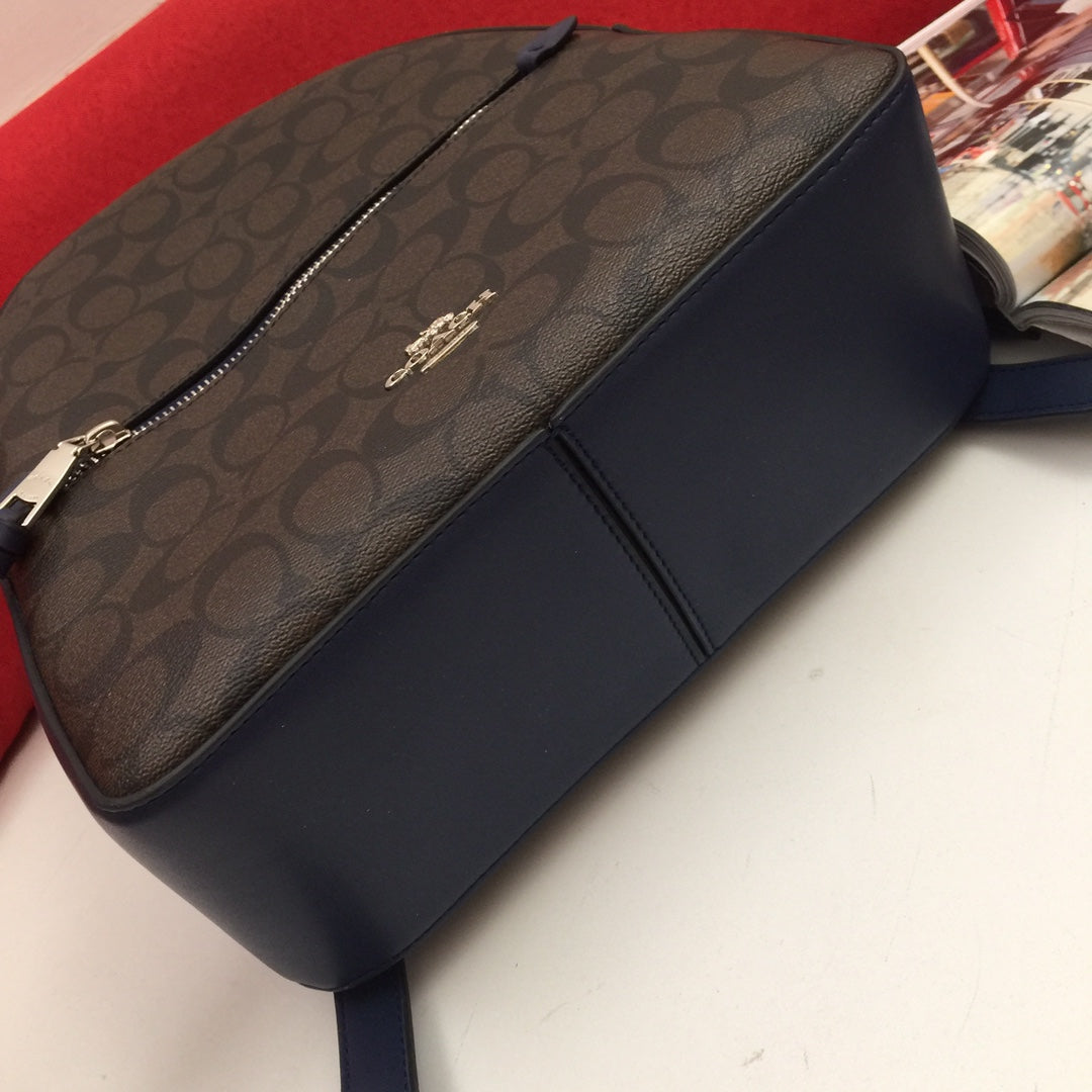 European and American trendy new vintage color blocked backpack for women, large capacity genuine leather high-end Charlie travel bag