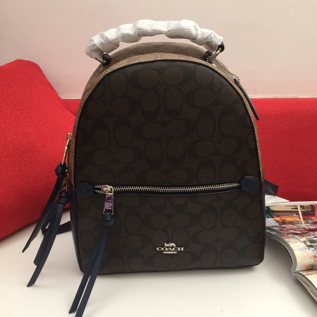 European and American trendy new vintage color blocked backpack for women, large capacity genuine leather high-end Charlie travel bag