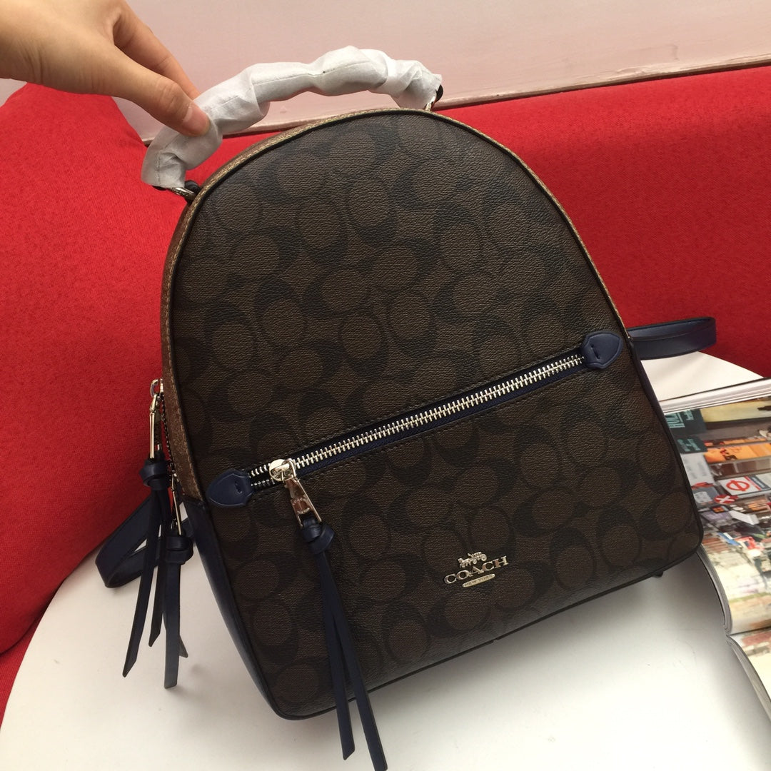 European and American trendy new vintage color blocked backpack for women, large capacity genuine leather high-end Charlie travel bag