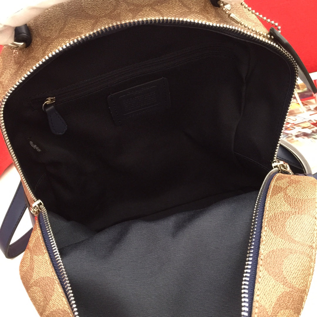 European and American trendy new vintage color blocked backpack for women, large capacity genuine leather high-end Charlie travel bag