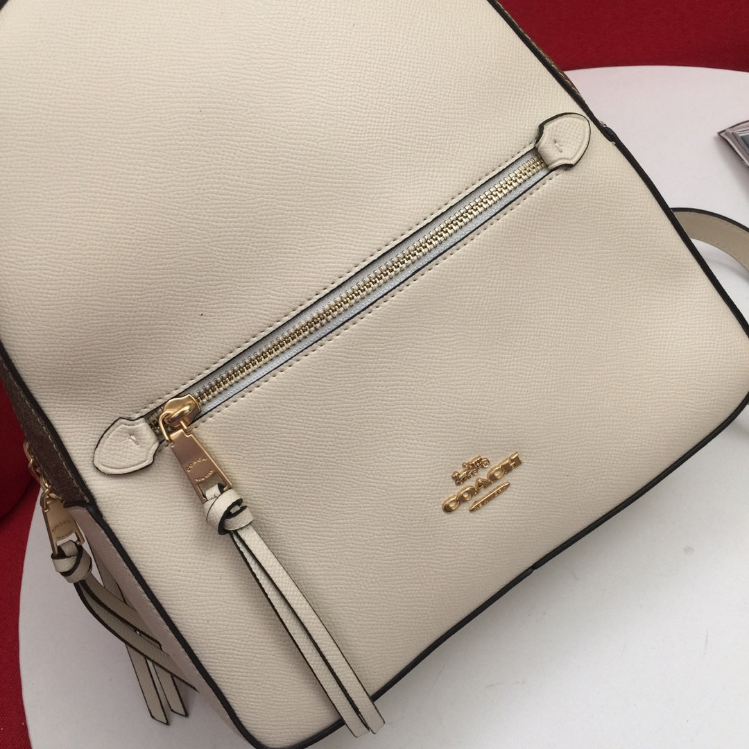 European and American trendy new vintage color blocked backpack for women, large capacity genuine leather high-end Charlie travel bag