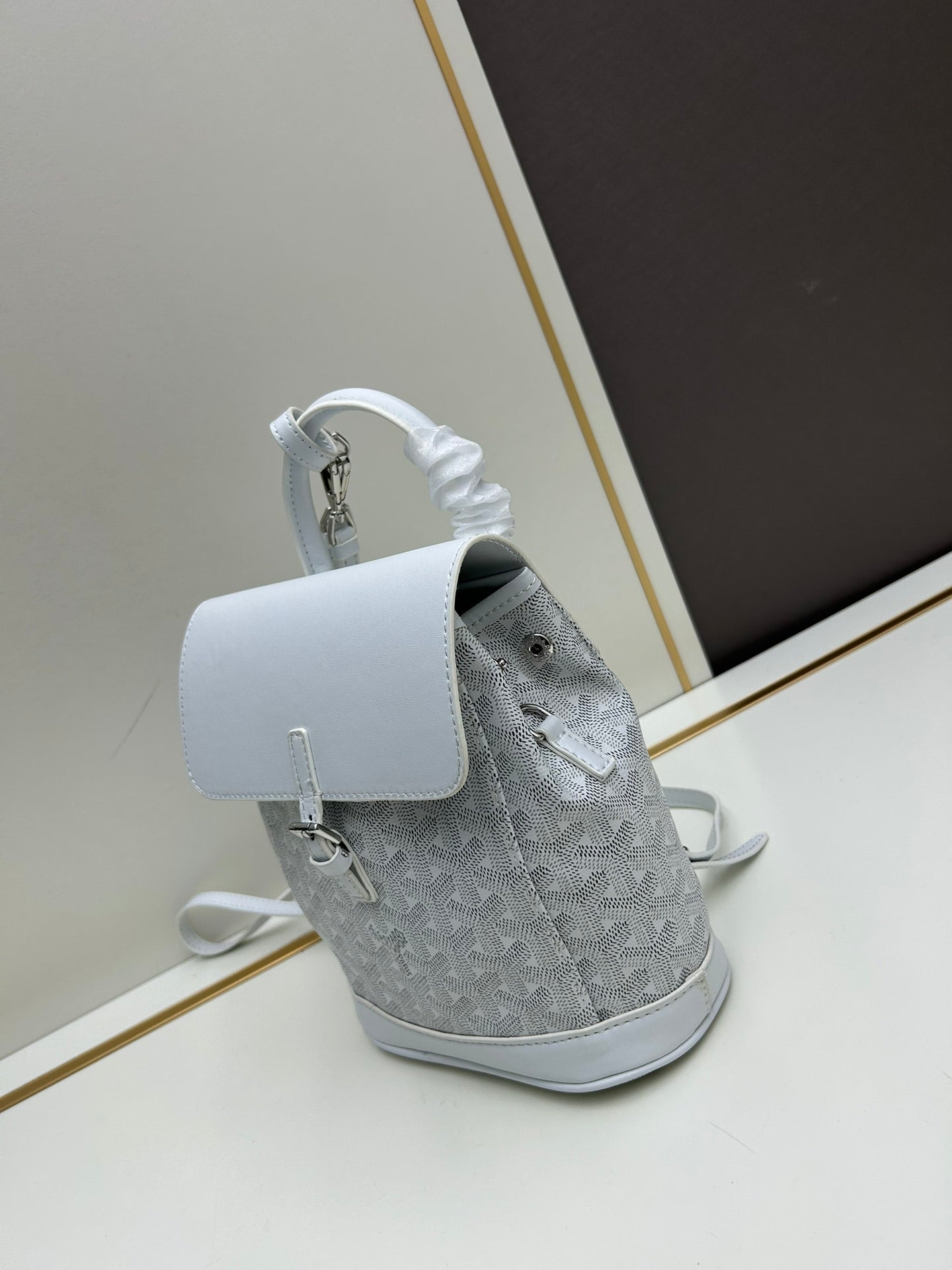 New Fashionable and Stylish Alpin Mini Women's Style Backpack with Old Flower Full Print Leather Backpack, Single Shoulder Crossbody Bag
