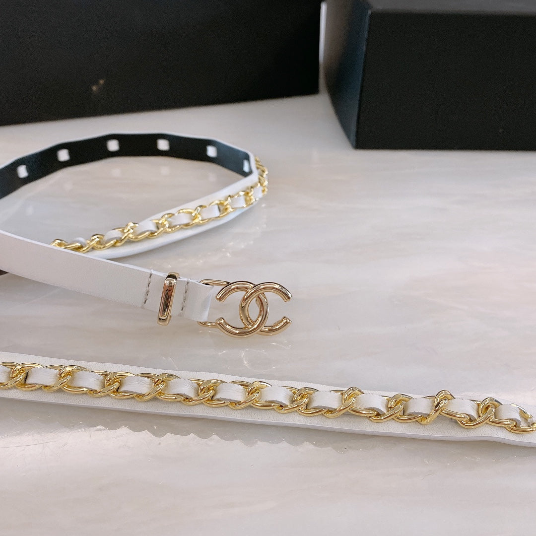 New style small fragrant style slim waist belt, high-end drawstring, versatile decorative dress, antique belt, enamel buckle waist seal