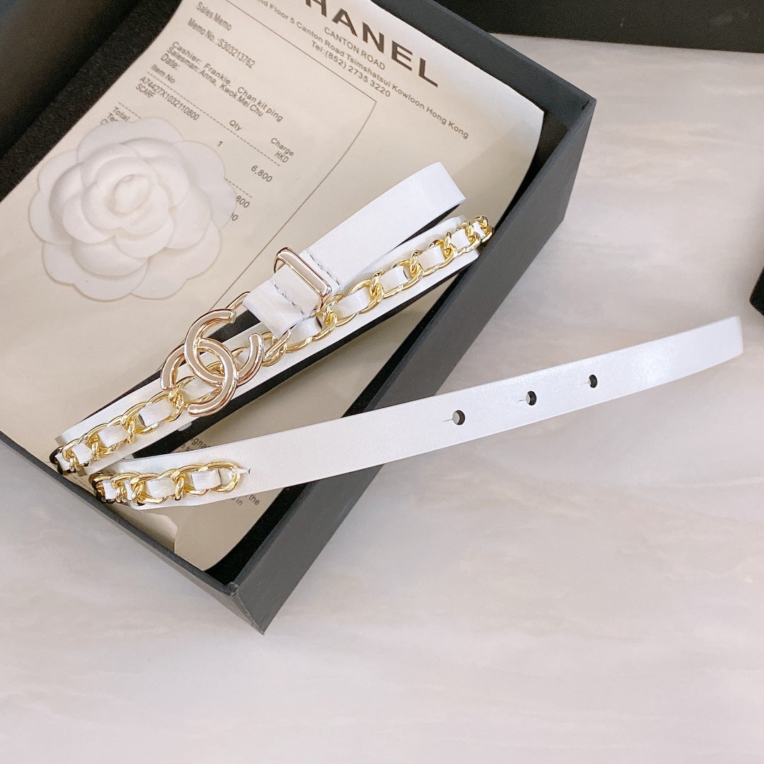 New style small fragrant style slim waist belt, high-end drawstring, versatile decorative dress, antique belt, enamel buckle waist seal