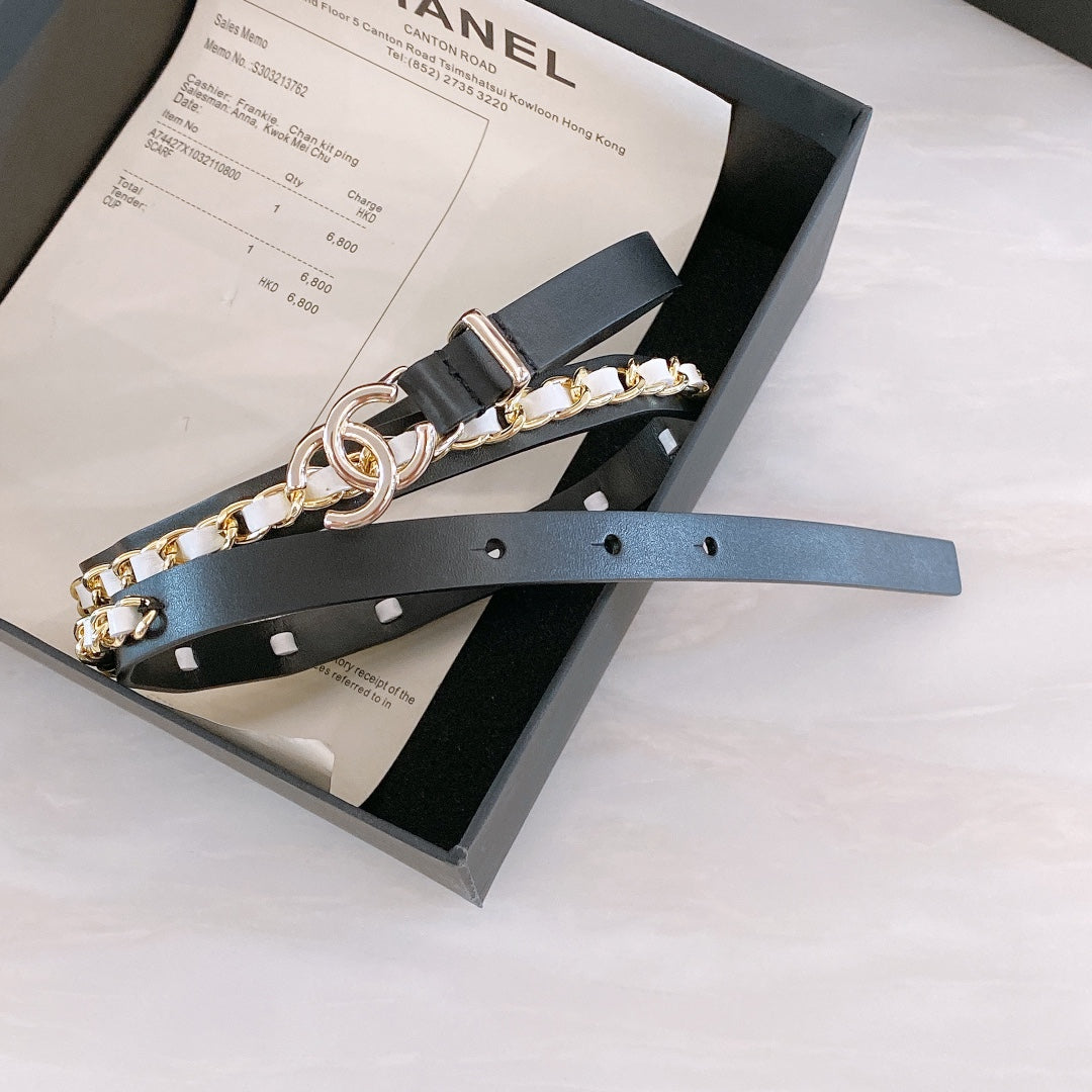 New style small fragrant style slim waist belt, high-end drawstring, versatile decorative dress, antique belt, enamel buckle waist seal