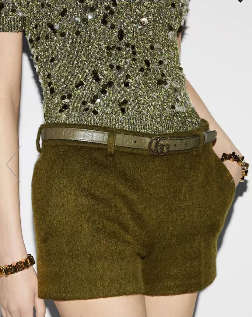 New interlocking double G buckle 15mm waist belt, fashionable and versatile decoration, wide shorts skirt, high-end feeling, paired with jeans waist belt