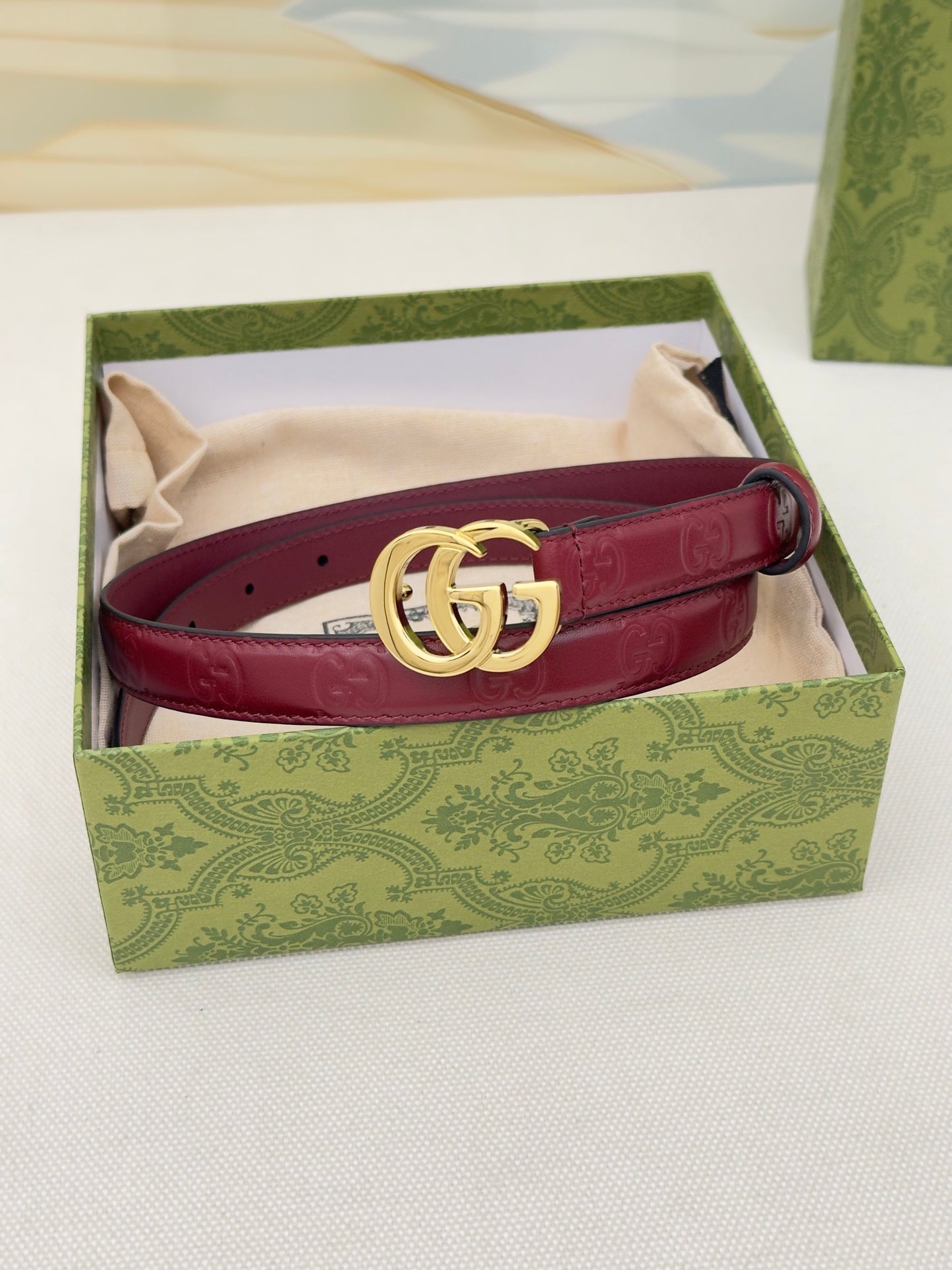 New interlocking double G buckle 15mm waist belt, fashionable and versatile decoration, wide shorts skirt, high-end feeling, paired with jeans waist belt