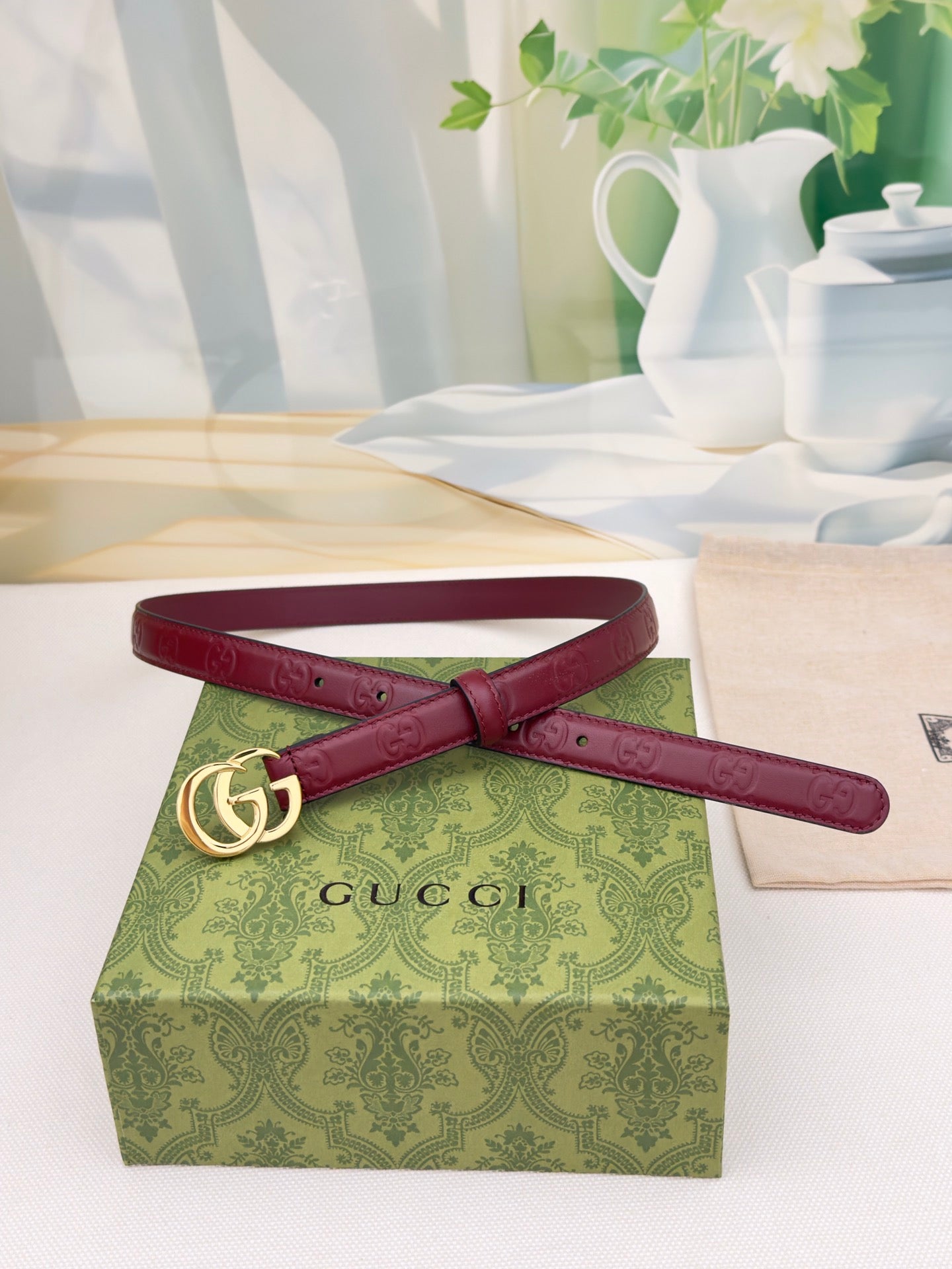 New interlocking double G buckle 15mm waist belt, fashionable and versatile decoration, wide shorts skirt, high-end feeling, paired with jeans waist belt