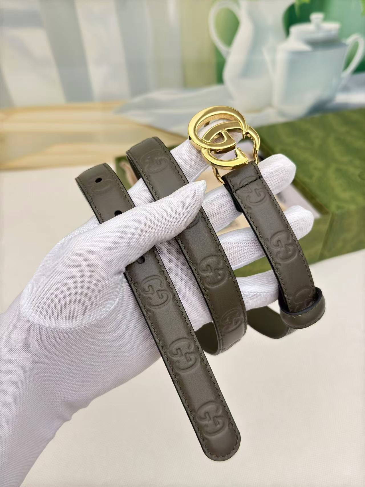 New interlocking double G buckle 15mm waist belt, fashionable and versatile decoration, wide shorts skirt, high-end feeling, paired with jeans waist belt
