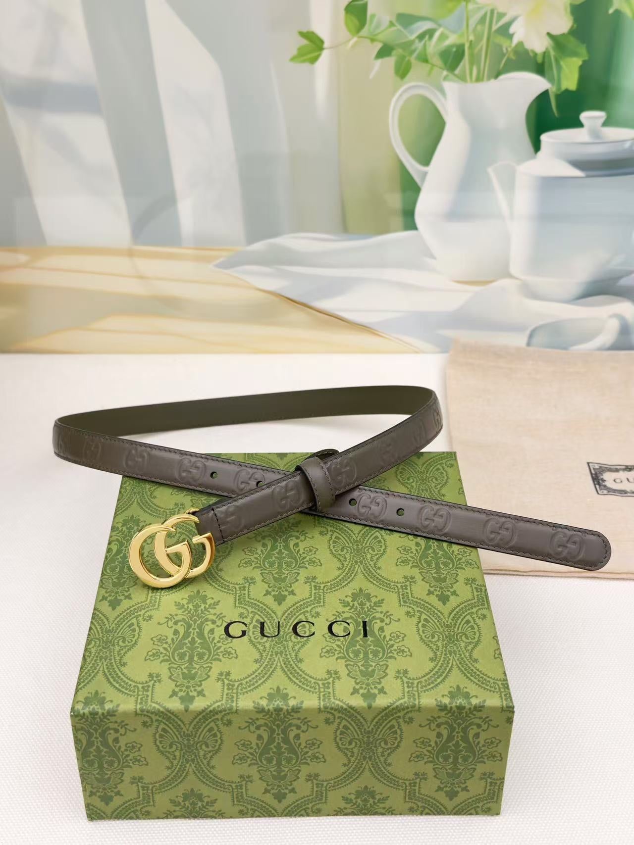 New interlocking double G buckle 15mm waist belt, fashionable and versatile decoration, wide shorts skirt, high-end feeling, paired with jeans waist belt