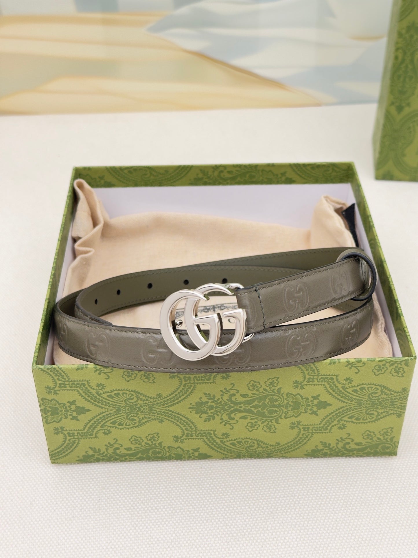 New interlocking double G buckle 15mm waist belt, fashionable and versatile decoration, wide shorts skirt, high-end feeling, paired with jeans waist belt