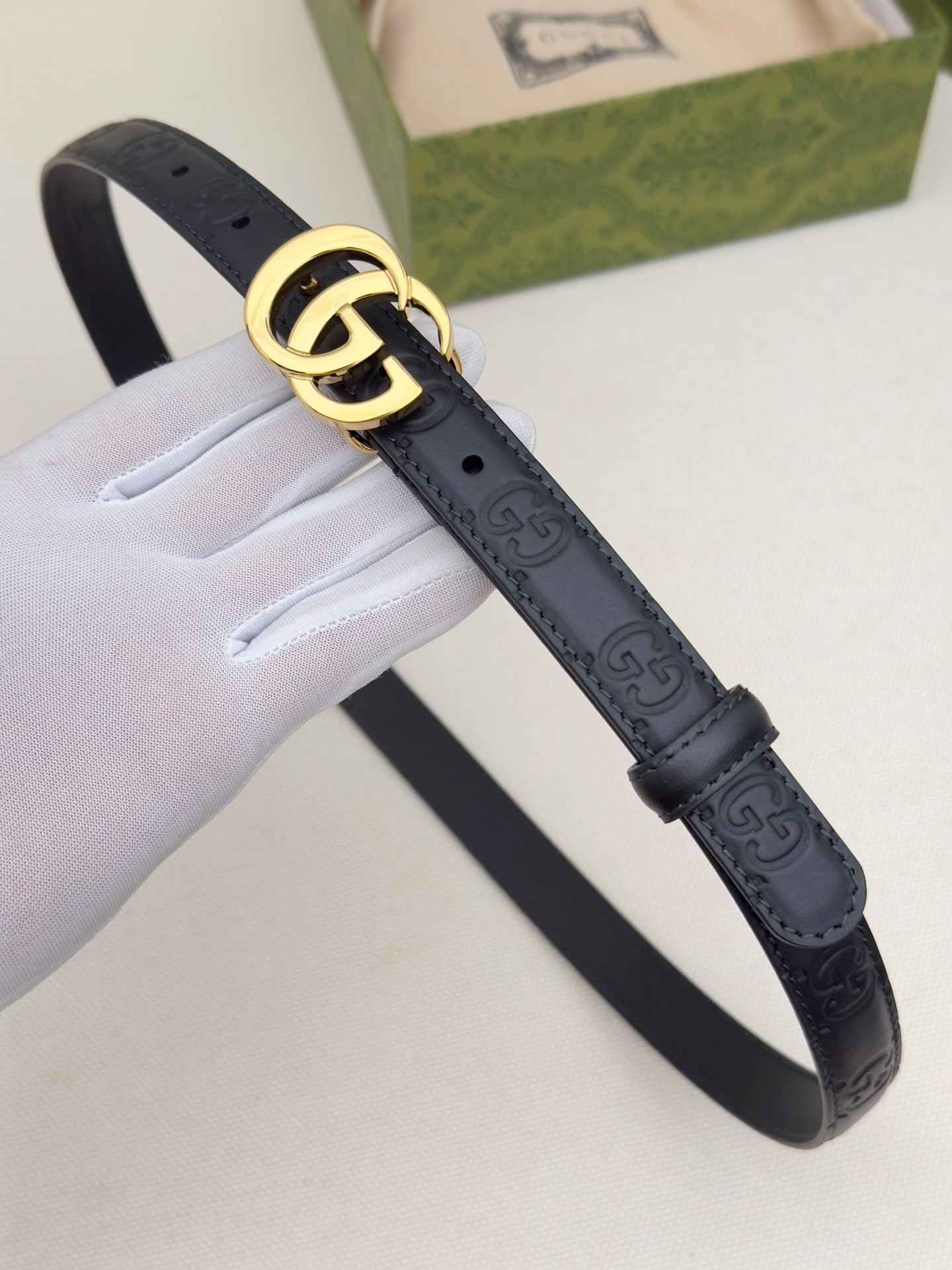 New interlocking double G buckle 15mm waist belt, fashionable and versatile decoration, wide shorts skirt, high-end feeling, paired with jeans waist belt