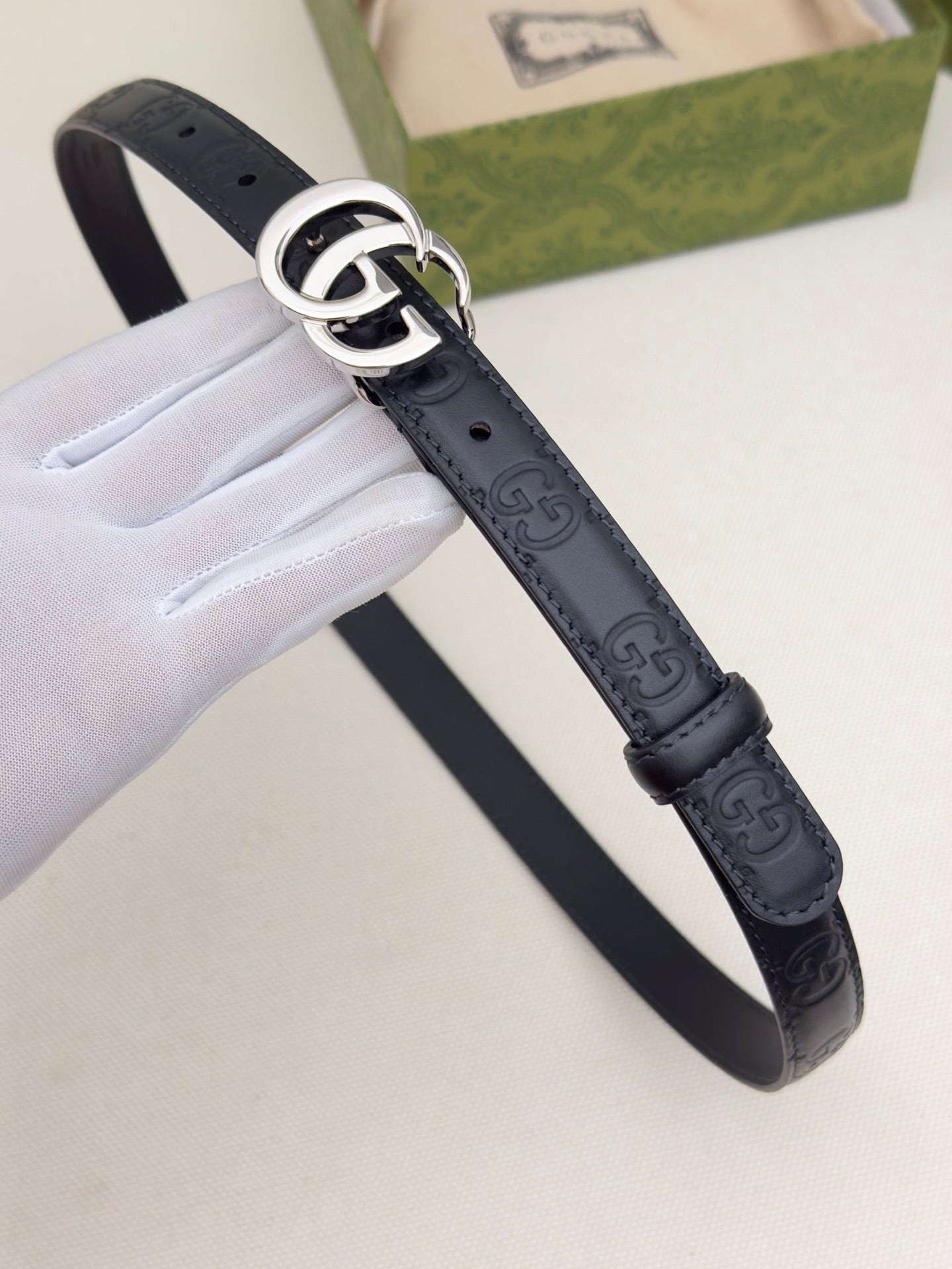 New interlocking double G buckle 15mm waist belt, fashionable and versatile decoration, wide shorts skirt, high-end feeling, paired with jeans waist belt
