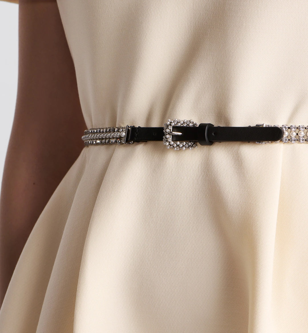 New Women's Leather Shining Crystal Belt 10MM