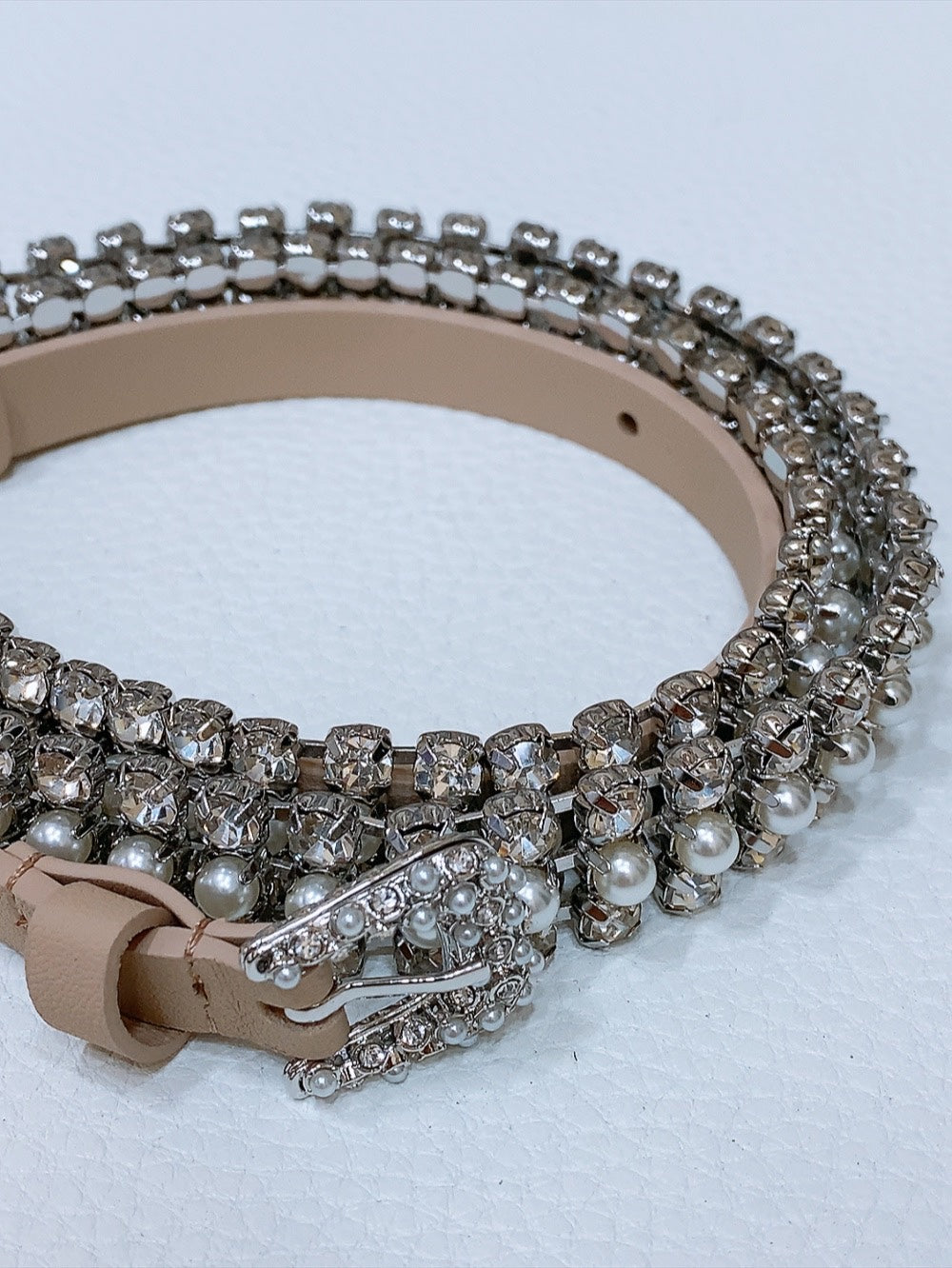 New Women's Leather Shining Crystal Belt 10MM