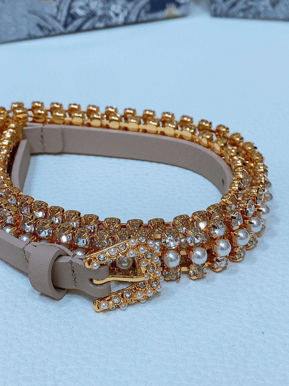 New Women's Leather Shining Crystal Belt 10MM