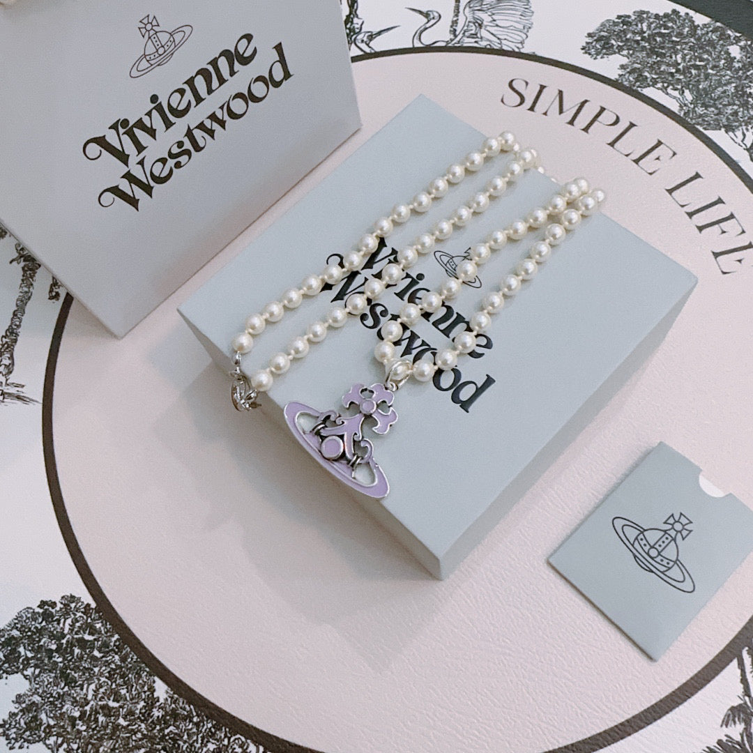 New Fashion Trends  Queen of Saturn 🪐✨  High quality classic Saturn pearl necklace, suitable for both men and women