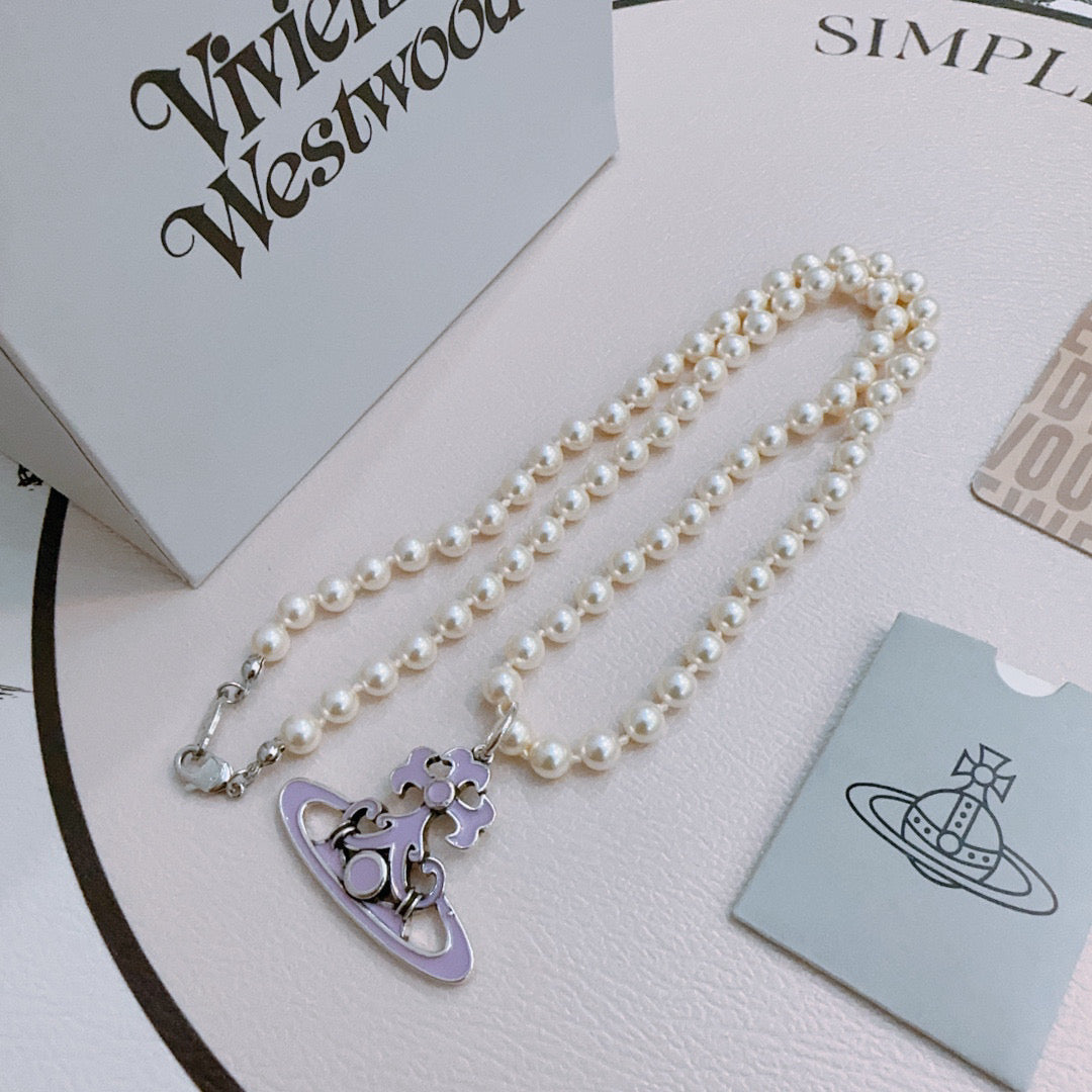 New Fashion Trends  Queen of Saturn 🪐✨  High quality classic Saturn pearl necklace, suitable for both men and women