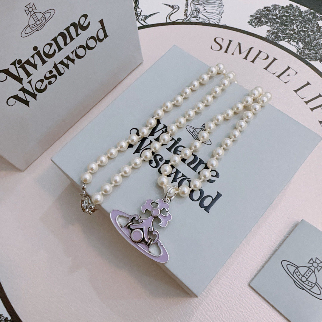 New Fashion Trends  Queen of Saturn 🪐✨  High quality classic Saturn pearl necklace, suitable for both men and women