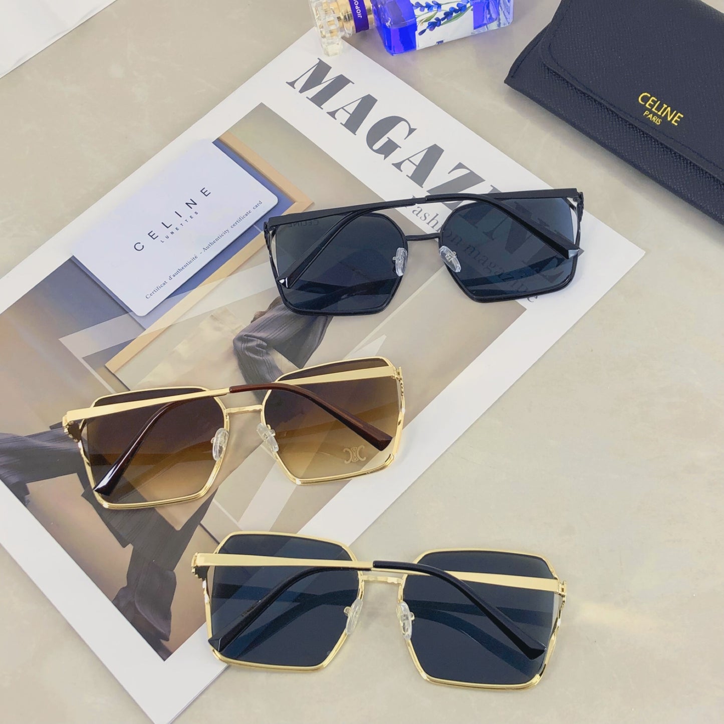 New  high-end sunglasses for women, trendy and elegant, socialite street photography fashion, small face, sun shading sunglasses