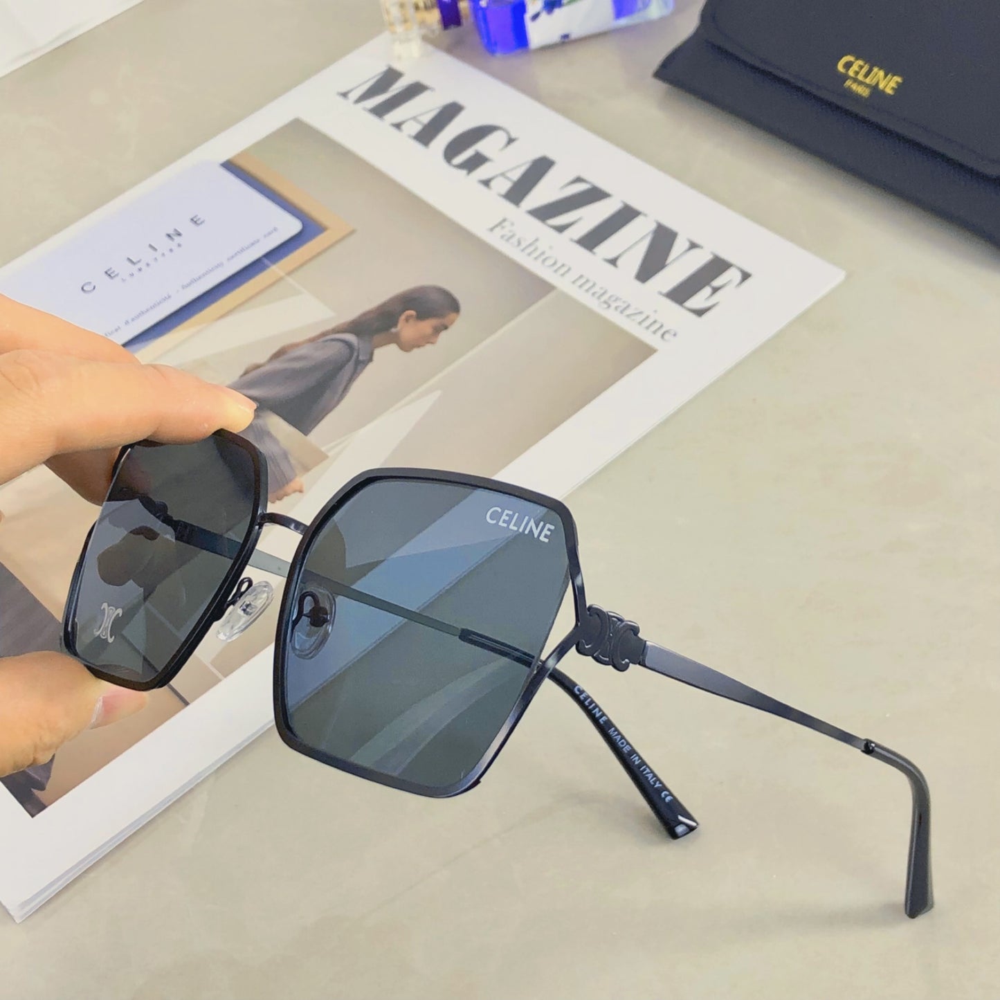 New  high-end sunglasses for women, trendy and elegant, socialite street photography fashion, small face, sun shading sunglasses