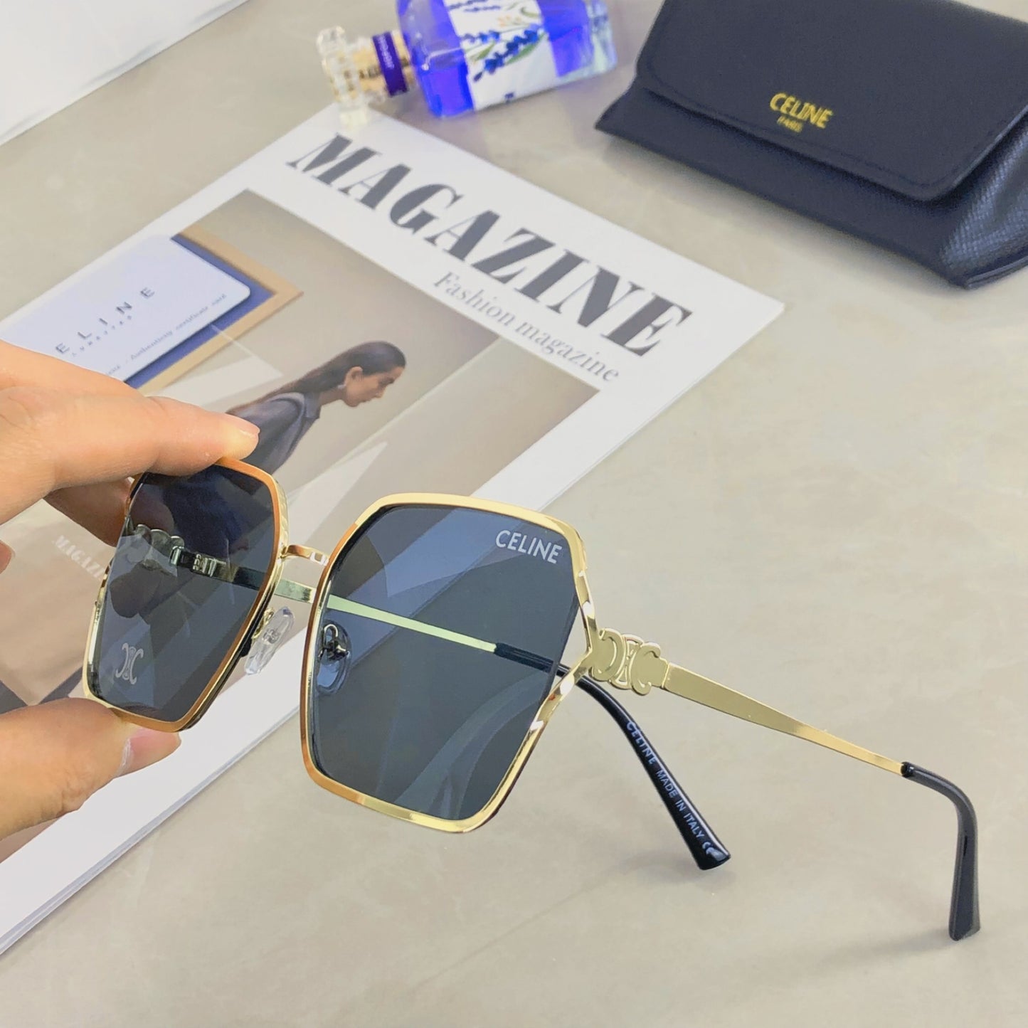 New  high-end sunglasses for women, trendy and elegant, socialite street photography fashion, small face, sun shading sunglasses