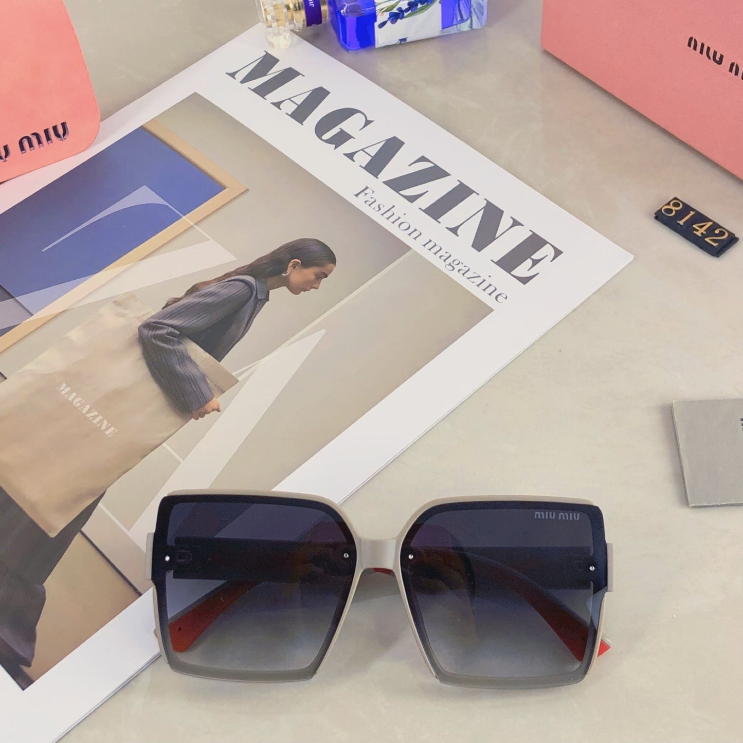 New Premium Large Frame Thin Face Naked Sunglasses INS Fashion Sunglasses Unisex