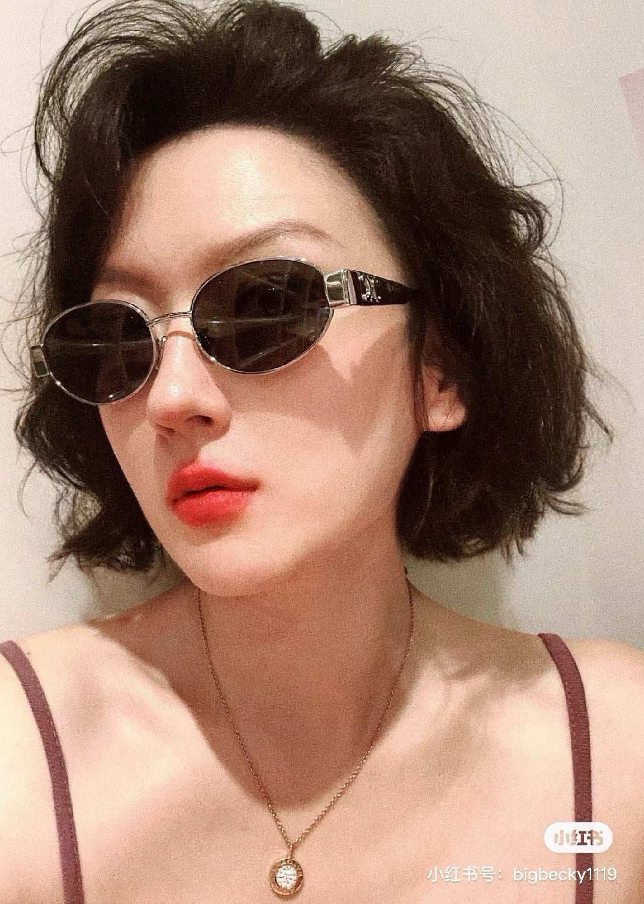 New Celine retro low-key and durable small round frame sunglasses