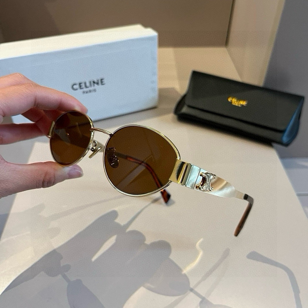 New Celine retro low-key and durable small round frame sunglasses