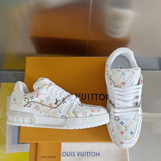 New  luxury fashion x Takashi Murakami Co branded Casual Sports Shoes Skateboarding Shoes