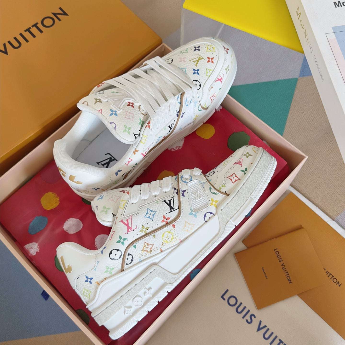 New  luxury fashion x Takashi Murakami Co branded Casual Sports Shoes Skateboarding Shoes