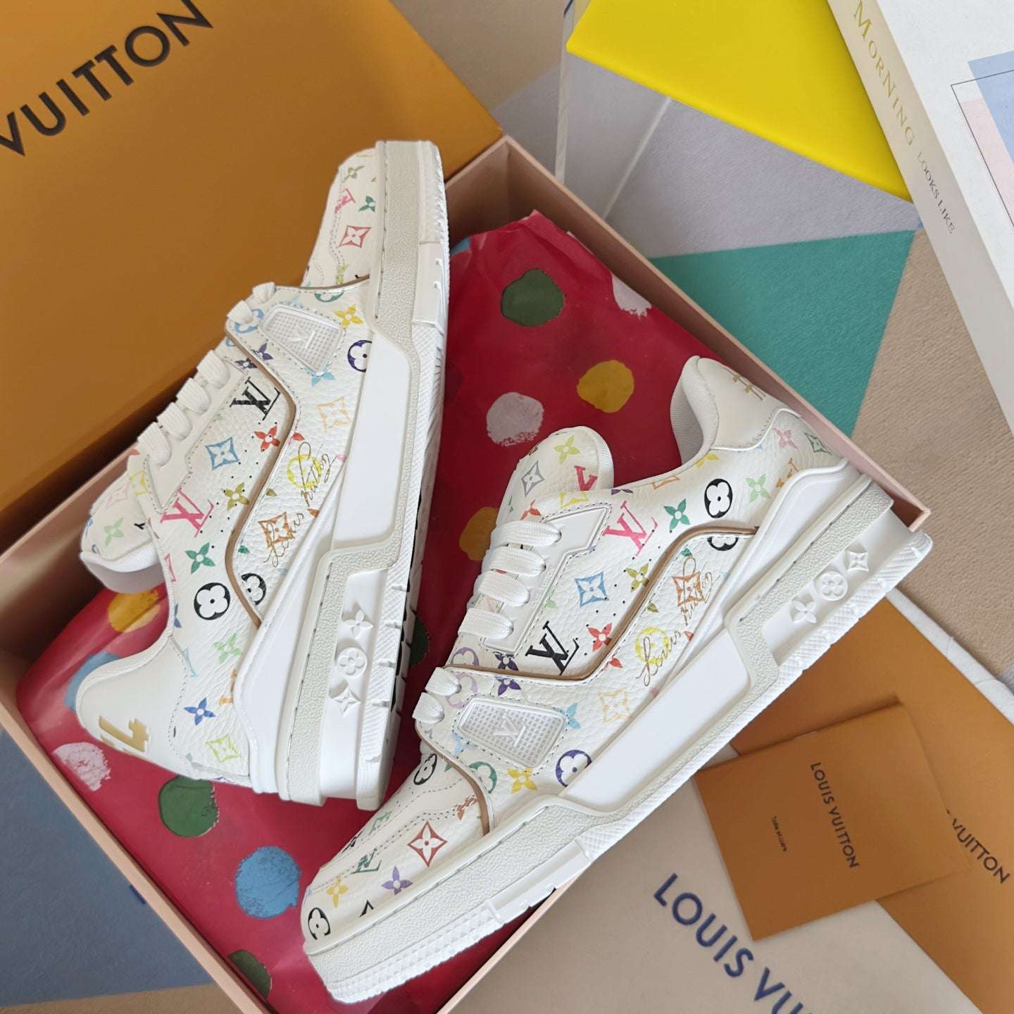 New  luxury fashion x Takashi Murakami Co branded Casual Sports Shoes Skateboarding Shoes