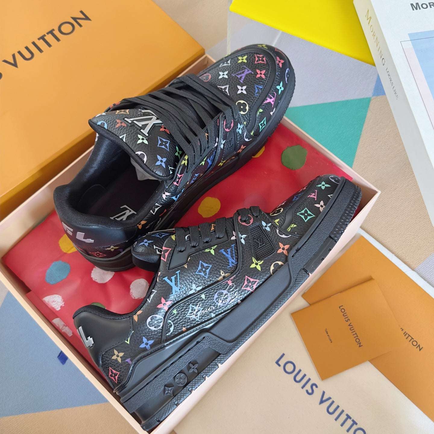 New  luxury fashion x Takashi Murakami Co branded Casual Sports Shoes Skateboarding Shoes